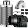 imageVIVOSUN Smart Air Filtration PRO G4 Kit 4quot AeroZesh G4 Inline Duct Fan wGrowHub E42A Temp Humidity WiFiController Carbon Filter ampamp Ducting Cooling ampamp Ventilation System for Grow Tent HydroponicsSilver