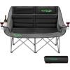imageVIVOSUN Double Camping Chair Fully Padded Folding Loveseat Oversized Duo Chair with Cup ampamp Wine Glass Holders Pocket Armrests ampamp Carry BagBlack