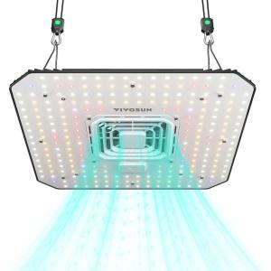 imageVIVOSUN AeroLight Wing AW200 Tunable Spectrum LED Grow Light 200W with Integrated Circulation Fan Compatible with App Used with Controller E42AE25 to Achieve More Functions 2x43x3Ft Coverage27x27 150W
