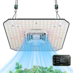imageVIVOSUN 2Pack AeroLight A100 Tunable Spectrum LED Grow Light 100W with Integrated Circulation Fan ampamp Growhub Controller E42A Compatible with App ampamp E25 2x43x3Ft Coverage2x2 100W