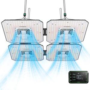 imageVIVOSUN 2Pack AeroLight A100 Tunable Spectrum LED Grow Light 100W with Integrated Circulation Fan ampamp Growhub Controller E42A Compatible with App ampamp E25 2x43x3Ft Coverage4x4 400W