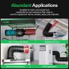imageVIVOSUN Inline Booster Duct Fan 6 240 CFM and Dryer Vent Hose 6 inch Aluminum Foil Ducting 8FT Long HeavyDuty Dryer Hose Vent Kit for HVAC Ventilation Exhaust Duct Fan Systems Black Flexible Ai