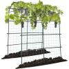 imageVIVOSUN 7Ft Arch Trellis for Climbing Plants 7 x 6 x 7ft Tall Metal Tunnel Trellis Lightweight Metal Plant Support Archway with Nylon Netting for Climbing Vine Vegetables Fruits Flowers Black7 x 6 x 7Ft