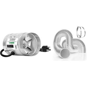 imageVIVOSUN 4 Inch Inline Duct Fan 100 CFM with 4 Inch 8 Feet NonInsulated Flex Air Aluminum Ducting