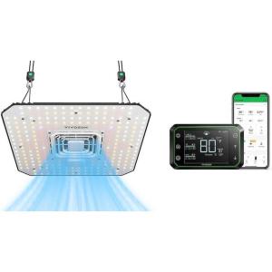 imageVIVOSUN AeroLight A150SE and GrowHub Controller E42A Smart Environmental WiFiController with Temperature Humidity VPD Timer Cycle Schedule Controls for Grow Tent Cooling Ventilation Lighting