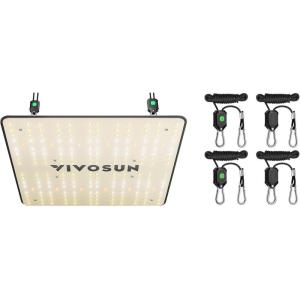 imageVIVOSUN VS1000 LED Grow Light with Full Spectrum Diodes ampamp Sosen Driver Dimmable Lights and 2Pair 18 Inch Adjustable Grow Light Hanger