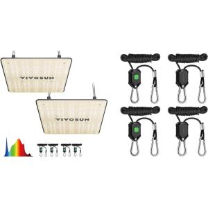 imageVIVOSUN VS1000 LED Grow Light with Full Spectrum Diodes ampamp Sosen Driver Dimmable Lights and 2Pair 18 Inch Adjustable Grow Light Hanger
