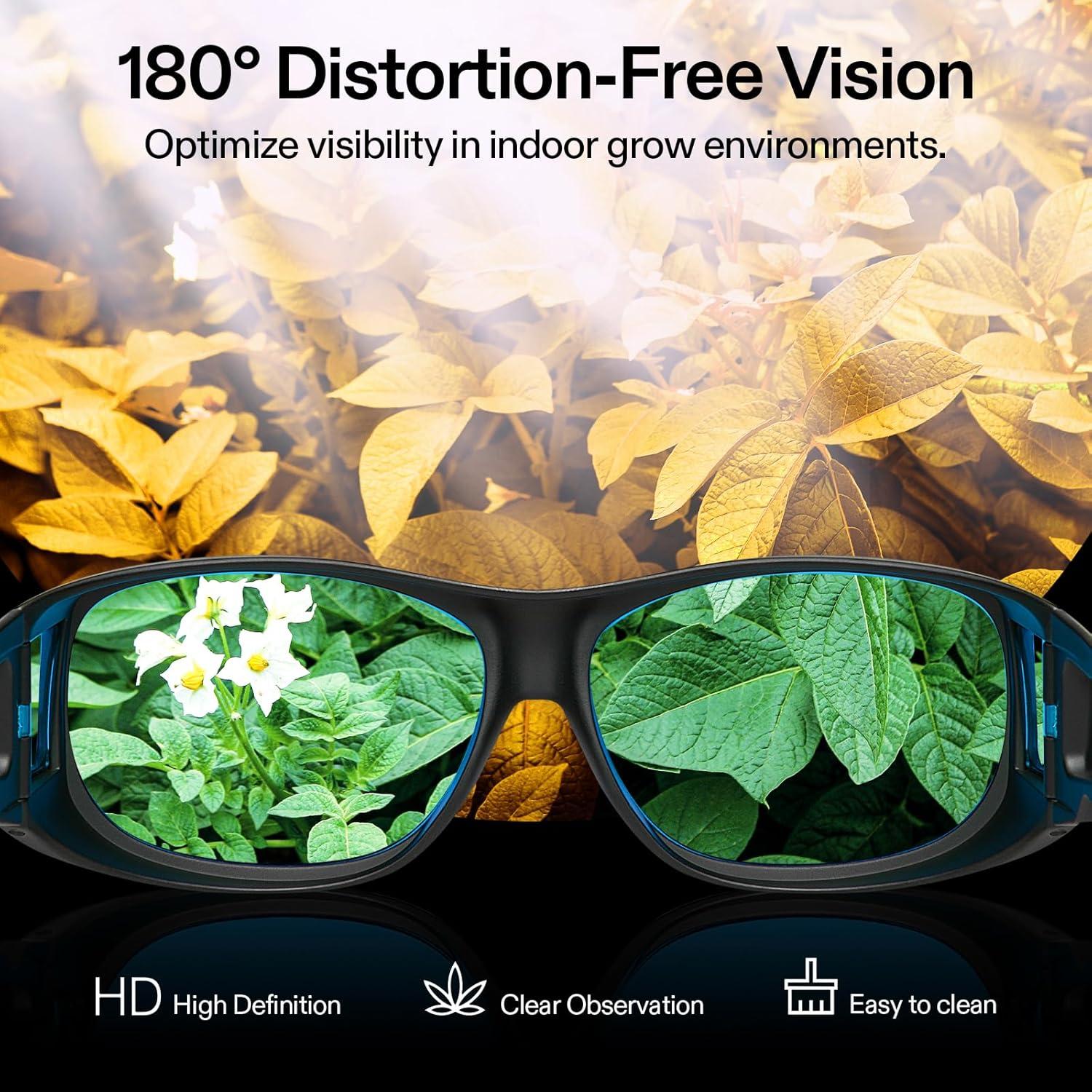 imageVIVOSUN VS2000 LED Grow Light and Indoor Hydroponics Anti UVA and UVB Grow Room Glasses Goggles with Glasses Case Blue
