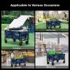 imageVIVOSUN Collapsible Folding Wagon Outdoor Utility with AllTerrain Wheels Adjustable Handle Cup Holders ampamp Side Pockets for Camping Shopping Garden 210Lbs Capacity BlackBlue