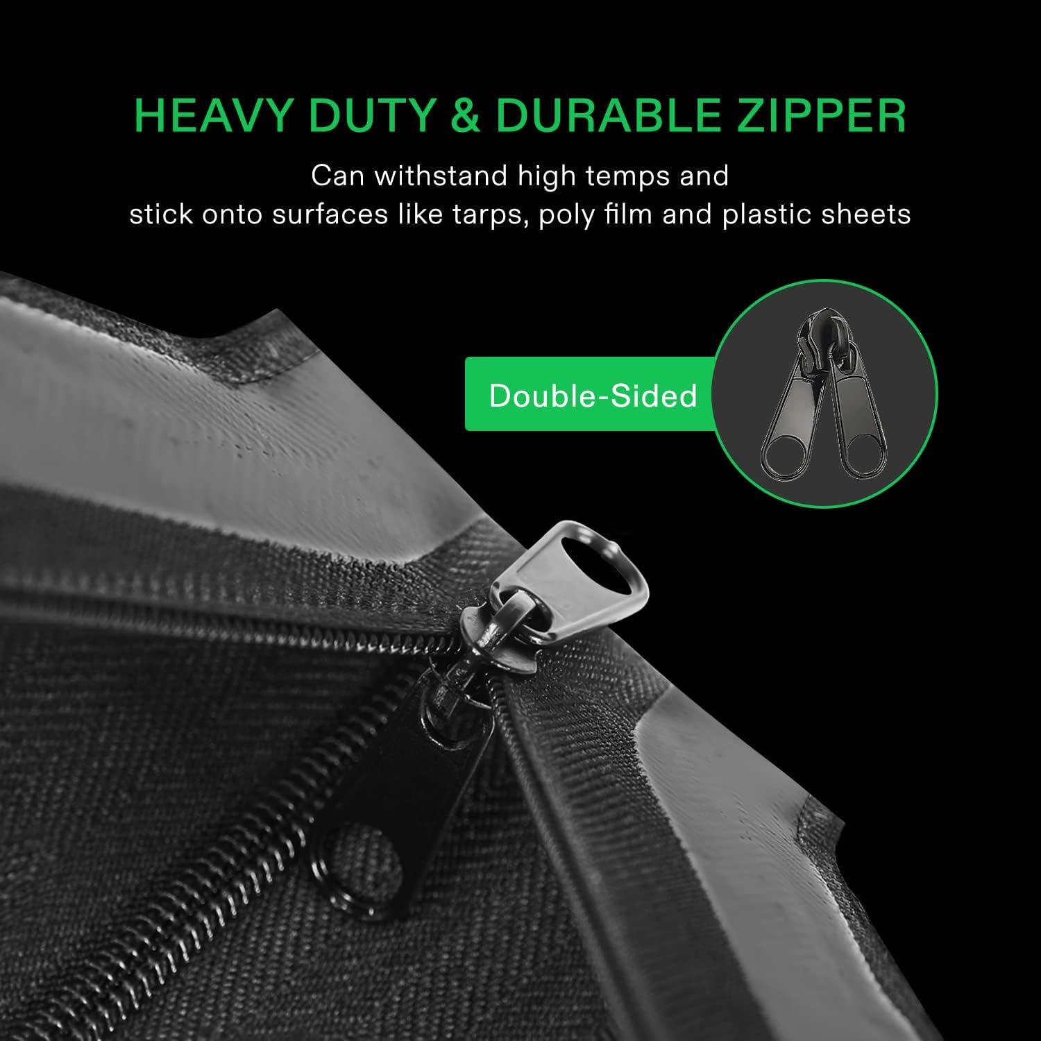 imageVIVOSUN 1Pack Self Adhesive Zipper Door for Debris Barriers 3In x 7Ft Peel ampamp Stick HeavyDuty ampamp DoubleSided Zipper for Tarp Greenhouse Indoor Outdoor Tent Black1 Pack