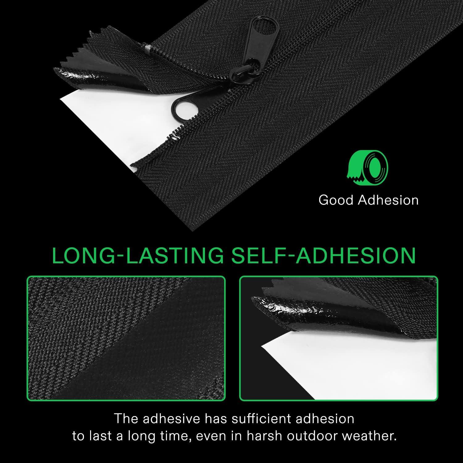 imageVIVOSUN 1Pack Self Adhesive Zipper Door for Debris Barriers 3In x 7Ft Peel ampamp Stick HeavyDuty ampamp DoubleSided Zipper for Tarp Greenhouse Indoor Outdoor Tent Black1 Pack