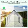 imageVIVOSUN 10x7x7 Ft Large Walk in Greenhouse Greenhouse Tunnel Garden Plant Hot House with Green PE Cover Rollup Zipper Door and Window for OutdoorClear PVC