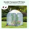 imageVIVOSUN 10x7x7 Ft Large Walk in Greenhouse Greenhouse Tunnel Garden Plant Hot House with Green PE Cover Rollup Zipper Door and Window for OutdoorClear PVC