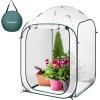 imageVIVOSUN 10x7x7 Ft Large Walk in Greenhouse Greenhouse Tunnel Garden Plant Hot House with Green PE Cover Rollup Zipper Door and Window for OutdoorClear PVC