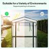 imageVIVOSUN 10x7x7 Ft Large Walk in Greenhouse Greenhouse Tunnel Garden Plant Hot House with Green PE Cover Rollup Zipper Door and Window for OutdoorClear PVC