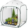 imageVIVOSUN 10x7x7 Ft Large Walk in Greenhouse Greenhouse Tunnel Garden Plant Hot House with Green PE Cover Rollup Zipper Door and Window for OutdoorClear PVC