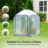 imageVIVOSUN 10x7x7 Ft Large Walk in Greenhouse Greenhouse Tunnel Garden Plant Hot House with Green PE Cover Rollup Zipper Door and Window for OutdoorClear PVC