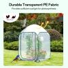 imageVIVOSUN 10x7x7 Ft Large Walk in Greenhouse Greenhouse Tunnel Garden Plant Hot House with Green PE Cover Rollup Zipper Door and Window for OutdoorClear PVC