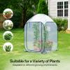 imageVIVOSUN 10x7x7 Ft Large Walk in Greenhouse Greenhouse Tunnel Garden Plant Hot House with Green PE Cover Rollup Zipper Door and Window for OutdoorClear PVC
