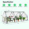 imageVIVOSUN 10x7x7 Ft Large Walk in Greenhouse Greenhouse Tunnel Garden Plant Hot House with Green PE Cover Rollup Zipper Door and Window for OutdoorClear PVC