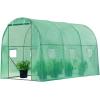 imageVIVOSUN 10x7x7 Ft Large Walk in Greenhouse Greenhouse Tunnel Garden Plant Hot House with Green PE Cover Rollup Zipper Door and Window for OutdoorGreen PE