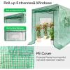 imageVIVOSUN 10x7x7 Ft Large Walk in Greenhouse Greenhouse Tunnel Garden Plant Hot House with Green PE Cover Rollup Zipper Door and Window for OutdoorGreen PE