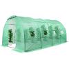 imageVIVOSUN 10x7x7 Ft Large Walk in Greenhouse Greenhouse Tunnel Garden Plant Hot House with Green PE Cover Rollup Zipper Door and Window for OutdoorGreen PE