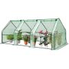 imageVIVOSUN 10x7x7 Ft Large Walk in Greenhouse Greenhouse Tunnel Garden Plant Hot House with Green PE Cover Rollup Zipper Door and Window for OutdoorGreen PE