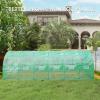 imageVIVOSUN 10x7x7 Ft Large Walk in Greenhouse Greenhouse Tunnel Garden Plant Hot House with Green PE Cover Rollup Zipper Door and Window for OutdoorGreen PE
