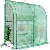 imageVIVOSUN 10x7x7 Ft Large Walk in Greenhouse Greenhouse Tunnel Garden Plant Hot House with Green PE Cover Rollup Zipper Door and Window for OutdoorGreen PE
