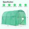 imageVIVOSUN 10x7x7 Ft Large Walk in Greenhouse Greenhouse Tunnel Garden Plant Hot House with Green PE Cover Rollup Zipper Door and Window for OutdoorGreen PE