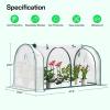imageVIVOSUN 10x7x7 Ft Large Walk in Greenhouse Greenhouse Tunnel Garden Plant Hot House with Green PE Cover Rollup Zipper Door and Window for OutdoorWhite PE