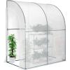 imageVIVOSUN 10x7x7 Ft Large Walk in Greenhouse Greenhouse Tunnel Garden Plant Hot House with Green PE Cover Rollup Zipper Door and Window for OutdoorWhite PE
