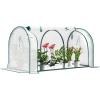 imageVIVOSUN 10x7x7 Ft Large Walk in Greenhouse Greenhouse Tunnel Garden Plant Hot House with Green PE Cover Rollup Zipper Door and Window for OutdoorWhite PE