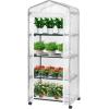 imageVIVOSUN 10x7x7 Ft Large Walk in Greenhouse Greenhouse Tunnel Garden Plant Hot House with Green PE Cover Rollup Zipper Door and Window for OutdoorWhite PE