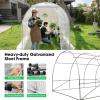 imageVIVOSUN 10x7x7 Ft Large Walk in Greenhouse Greenhouse Tunnel Garden Plant Hot House with Green PE Cover Rollup Zipper Door and Window for OutdoorWhite PE