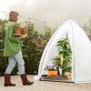 imageVIVOSUN 10x7x7 Ft Large Walk in Greenhouse Greenhouse Tunnel Garden Plant Hot House with Green PE Cover Rollup Zipper Door and Window for OutdoorWhite PE