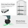 imageVIVOSUN 10x7x7 Ft Large Walk in Greenhouse Greenhouse Tunnel Garden Plant Hot House with Green PE Cover Rollup Zipper Door and Window for OutdoorWhite PE