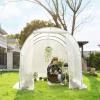 imageVIVOSUN 10x7x7 Ft Large Walk in Greenhouse Greenhouse Tunnel Garden Plant Hot House with Green PE Cover Rollup Zipper Door and Window for OutdoorWhite PE