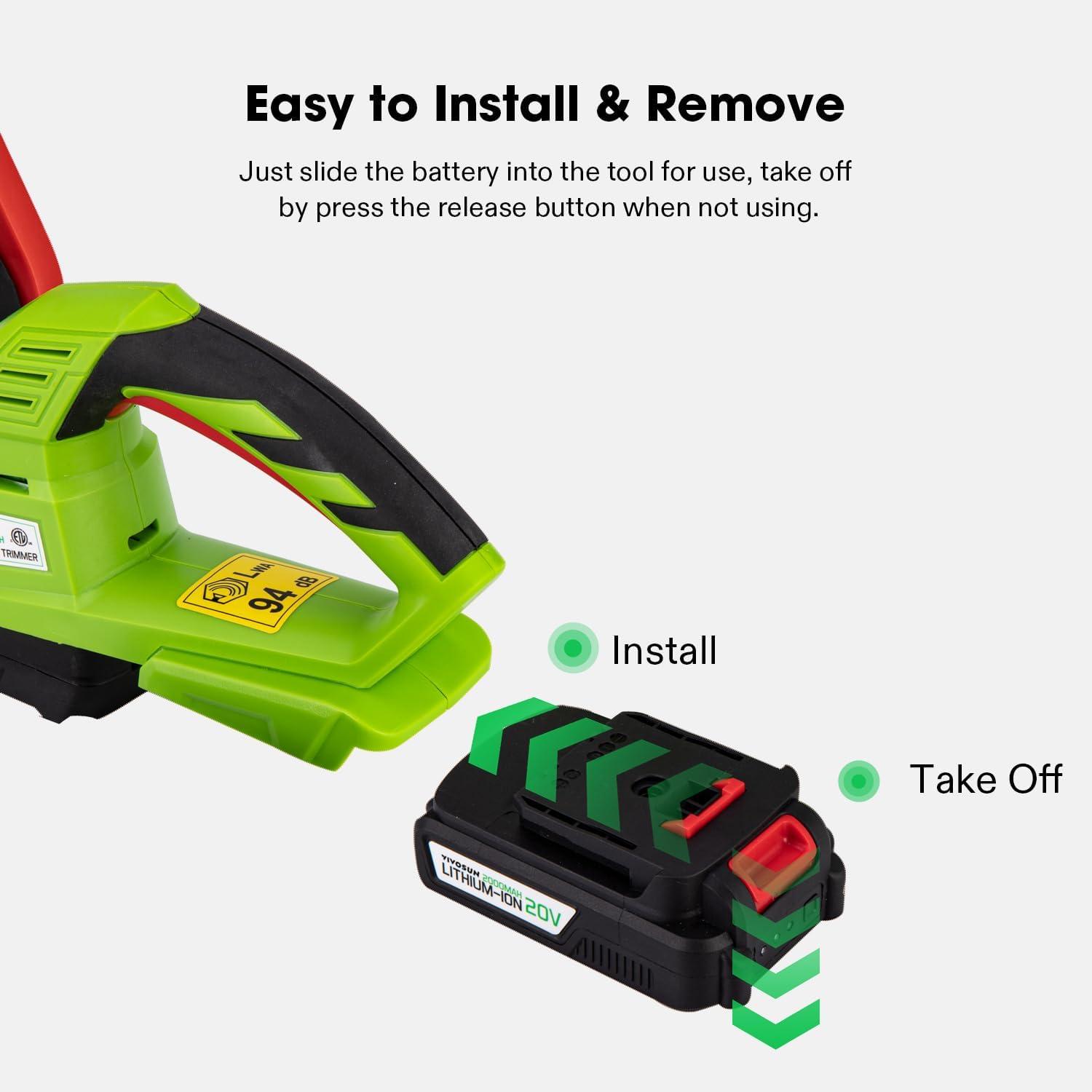 imageVIVOSUN 20V 20Ah Battery Lithium Ion Battery Compatible 20V Cordless Pruning Range Products