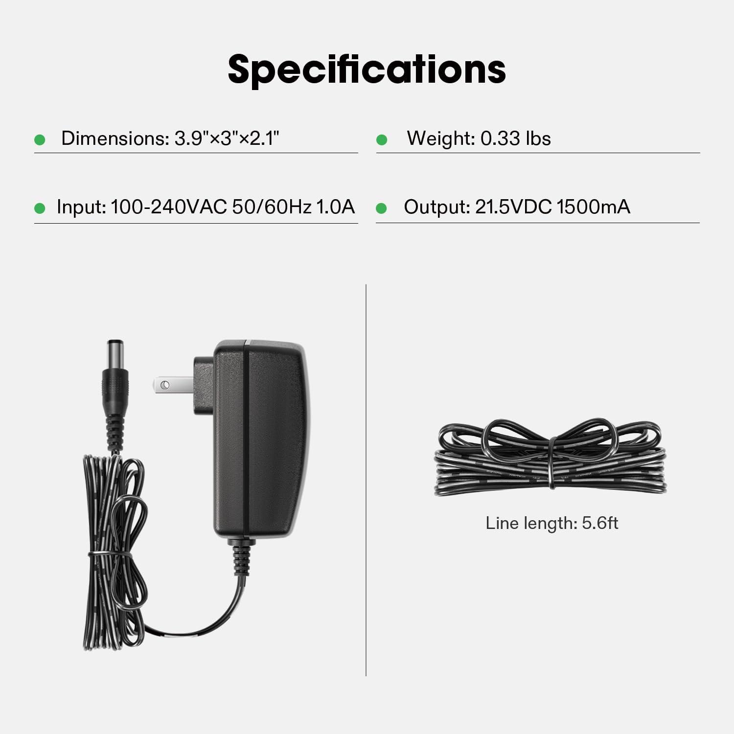 imageVIVOSUN 20V Lithium Ion Battery Fast Charger Hedge Trimmer Charger Compatible with 20V Battery Battery Sold Separately