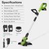 imageVIVOSUN 12 Cordless String Trimmer and Edger 20V 20Ah Weed Eater 2Speed Control with Adjustable Head Pole ampamp Handle Spool Lightweight ampamp Compact Trimmer 2Pcs Batteries and Fast Charger IncludedString Trimmer with 20V Battery x2 Pack