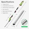 imageVIVOSUN 20quot Cordless Pole Hedge Trimmer 20V Electric Bush Trimmer with 20 DualAction Laser Blade Adjustable Cutting Head 055quot Cutting Capacity 20AH Battery and Fast Charger IncludedPole Hedge Trimmer with 20V Battery