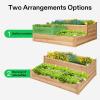 imageVIVOSUN 3Tier 3Grid Wooden Raised Garden Bed 425 x 345 x 15 Inches Outdoor Elevated Wood Planter Box with Screwdriver for Gardens Patios Backyards Balcony and Outdoors3 Grid
