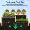 imageVIVOSUN 3Tier 3Grid Wooden Raised Garden Bed 425 x 345 x 15 Inches Outdoor Elevated Wood Planter Box with Screwdriver for Gardens Patios Backyards Balcony and Outdoors3 Grid