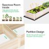 imageVIVOSUN 3Tier 3Grid Wooden Raised Garden Bed 425 x 345 x 15 Inches Outdoor Elevated Wood Planter Box with Screwdriver for Gardens Patios Backyards Balcony and OutdoorsRectangle with trellis