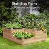imageVIVOSUN 3Tier 3Grid Wooden Raised Garden Bed 425 x 345 x 15 Inches Outdoor Elevated Wood Planter Box with Screwdriver for Gardens Patios Backyards Balcony and Outdoors3 Grid