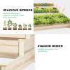 imageVIVOSUN 3Tier 3Grid Wooden Raised Garden Bed 425 x 345 x 15 Inches Outdoor Elevated Wood Planter Box with Screwdriver for Gardens Patios Backyards Balcony and Outdoors3 Tier