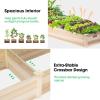 imageVIVOSUN 3Tier 3Grid Wooden Raised Garden Bed 425 x 345 x 15 Inches Outdoor Elevated Wood Planter Box with Screwdriver for Gardens Patios Backyards Balcony and OutdoorsRectangle