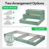 imageVIVOSUN 3Tier Metal Raised Garden Bed 46quot x 46quot x 24quot Galvanized Steel Metal Outdoor Planter Box with Gloves and Scissors to Grow Flowers Vegetables and Herbs for Outdoor Gardening GreenGreen